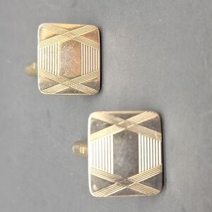 Vintage Gold Tone Geometric Cufflinks